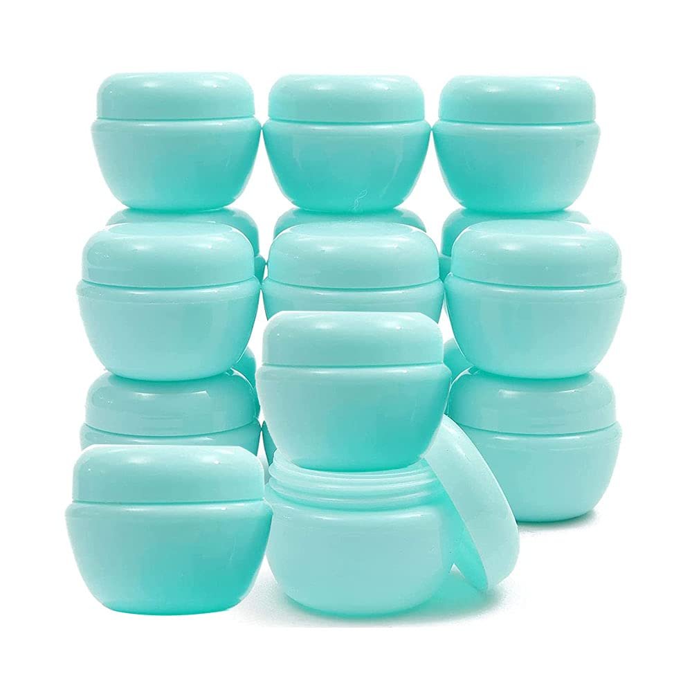 18 pcs Travel Size Container Small Plastic Jars Cosmetic Jars with Lids and Inner Liners for Scrubs, Oils, Salves, Creams, Lotions, Nail Accessories (10ml, Green