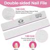 18pcs Nail File for Acrylic Nails - Capularsh 100/180 Grit Professional Double Side Emery Boards, Reusable Coarse Nail File for Acrylic Gel Dip False Nail Home and Salon Use view 2