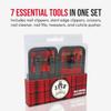 JACK THE BARBER 7 Piece Men's Grooming Kit Stainless Steel, Nail Clippers, Scissors, Nail Cleaner, Nail File Tweezer, and Other Accessories, Best Care Tools for Man. view 4