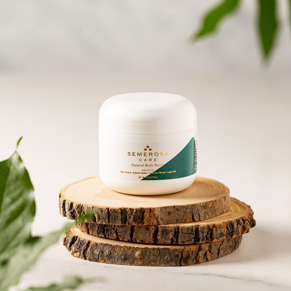 Body Butter, SEMEROSA, 100% Natural & Handmade, Vegan, Protect the skin against free radicals; Restores both softness and elasticity and protect your skin against dehydration, Main ingredients -- Shea Butter, Mango Butter, Kokum Butter, Avocado Oil, 