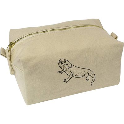 Azeeda 'Bearded Dragon' Canvas Wash Bag/Makeup Case (CS00023990)