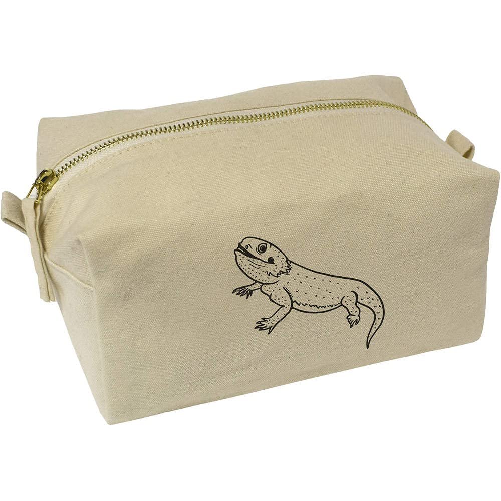Azeeda 'Bearded Dragon' Canvas Wash Bag/Makeup Case (CS00023990)