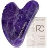 Rena Chris Gua Sha Facial Tools: Natural Amethyst Guasha Tool for Face Acupuncture Therapy, Facial Massager for Jawline Sculpting and Puffiness Reducing (Purple) view 1