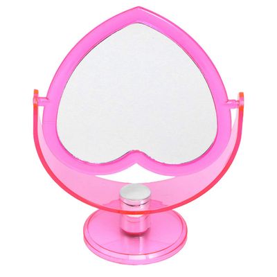 Lurrose Home Makeup Mirror Travel Decor Swivel Vanity Mirror Bathroom Magnifying Makeup Mirror Stand up Table Mirror Acrylic Cosmetic Standing Mirror Rotatable to Rotate Pink Mirror Wall