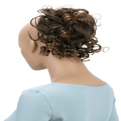 CAISHA Jumbo Hairpiece Scrunchy Updo Voluminous Curly Messy Bun Brown Mix G21L