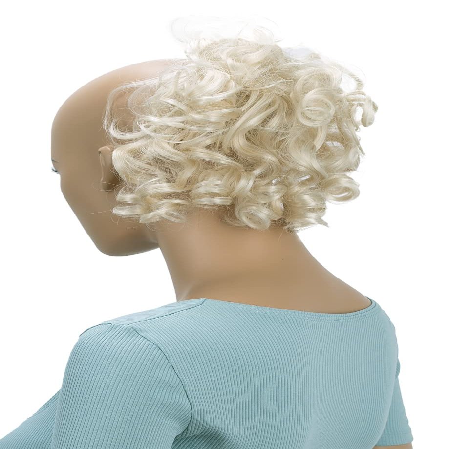 CAISHA Jumbo Hairpiece Scrunchy Updo Voluminous Curly Messy Bun Light Blonde G17L