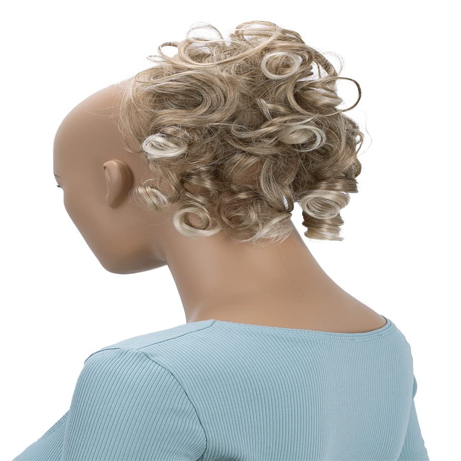 CAISHA Jumbo Hairpiece Scrunchy Updo Voluminous Curly Messy Bun Red Blonde Mix G20L