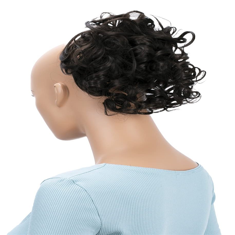 CAISHA Jumbo Hairpiece Scrunchy Updo Voluminous Curly Messy Bun Brown G18L