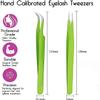 SIVOTE Lash Tweezers for Eyelash Extensions, Hand Calibrated Straight & Curved Tip, Pack of 2, Green view 2