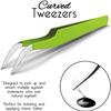 SIVOTE Lash Tweezers for Eyelash Extensions, Hand Calibrated Straight & Curved Tip, Pack of 2, Green view 4