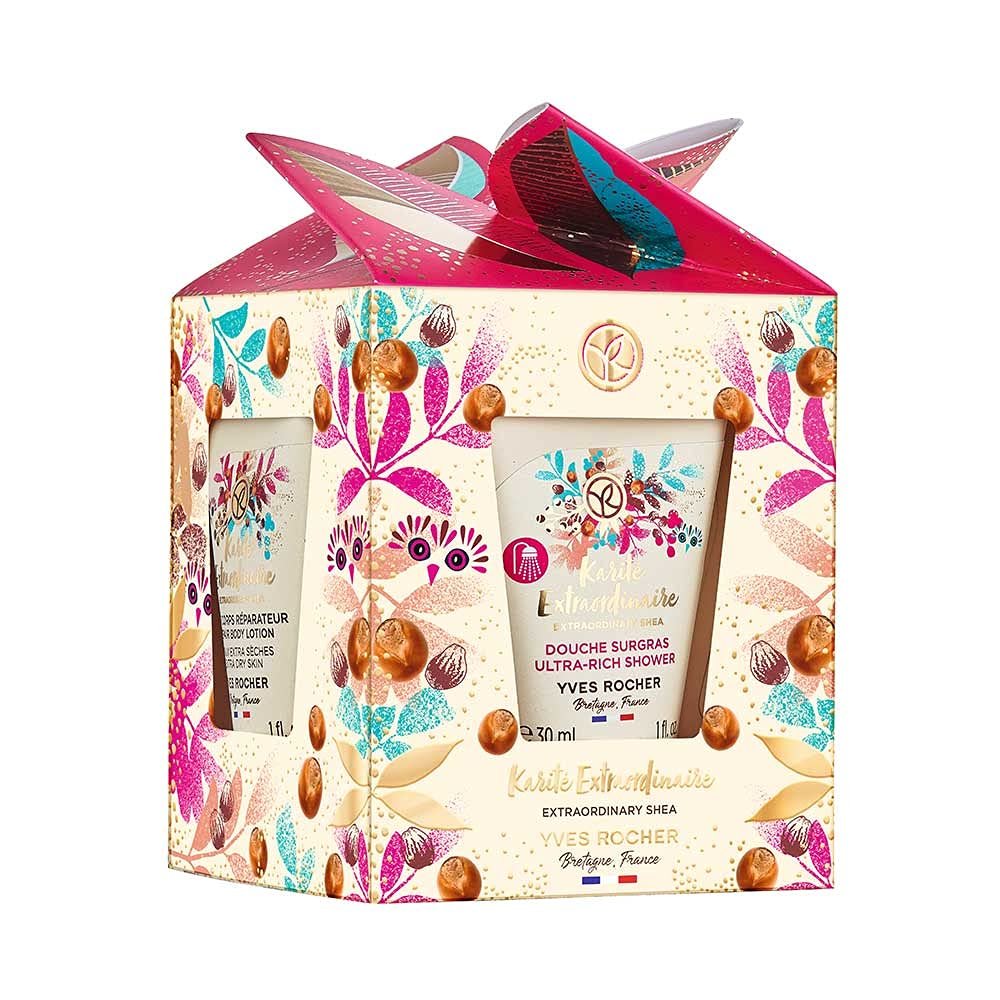 Yves Rocher ? Extraordinary Shea Body Care Collection Gift Set ? Scrub, Shower Gel, Lotion
