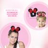 Styla Hair 2pk Mouse Ear Scrunchies for Kids Velvet Hair Bow Scrunchies for Women - Sparkle Sequins Mouse Hair Bands for Pony Tail (Red Black) view 3