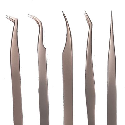 The Muse - Eyelash Extension Tweezers, 5 Piece Tweezer Set, Volume Classic Lash Extensions Stainless Steel Lash Extension Supplies Tweezers