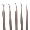 The Muse - Eyelash Extension Tweezers, 5 Piece Tweezer Set, Volume Classic Lash Extensions Stainless Steel Lash Extension Supplies Tweezers view 1