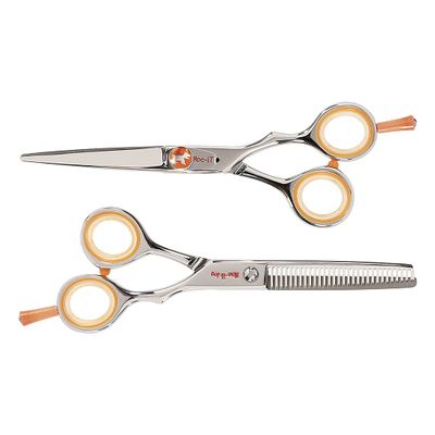 Cricket Centrix Roc-It Dog Professional Stylist 5.75 Hair Cutting Shear and 30T Thinning Scissor Duo Set