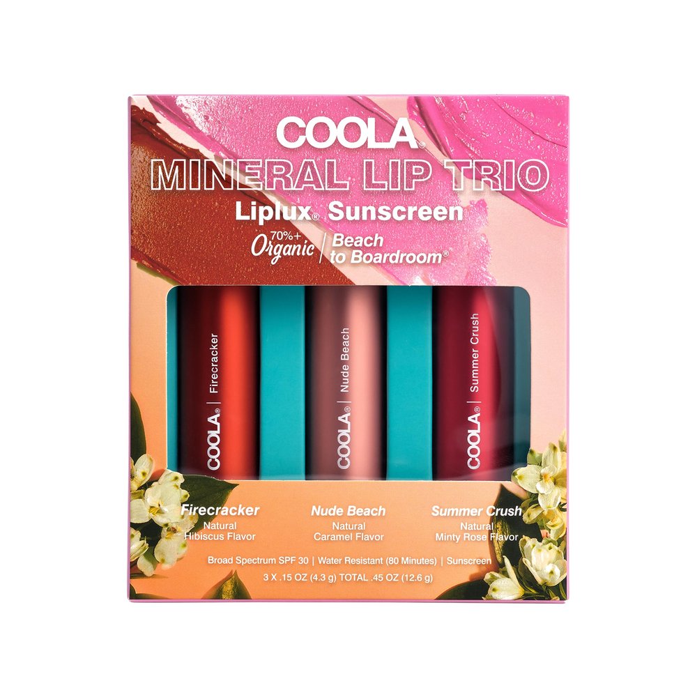COOLA Organic Tinted Lip Balm & Mineral Sunscreen with SPF 30, Dermatologist Tested Lip Care for Daily Protection, Vegan, Variety Pack, 0.15 Oz Each