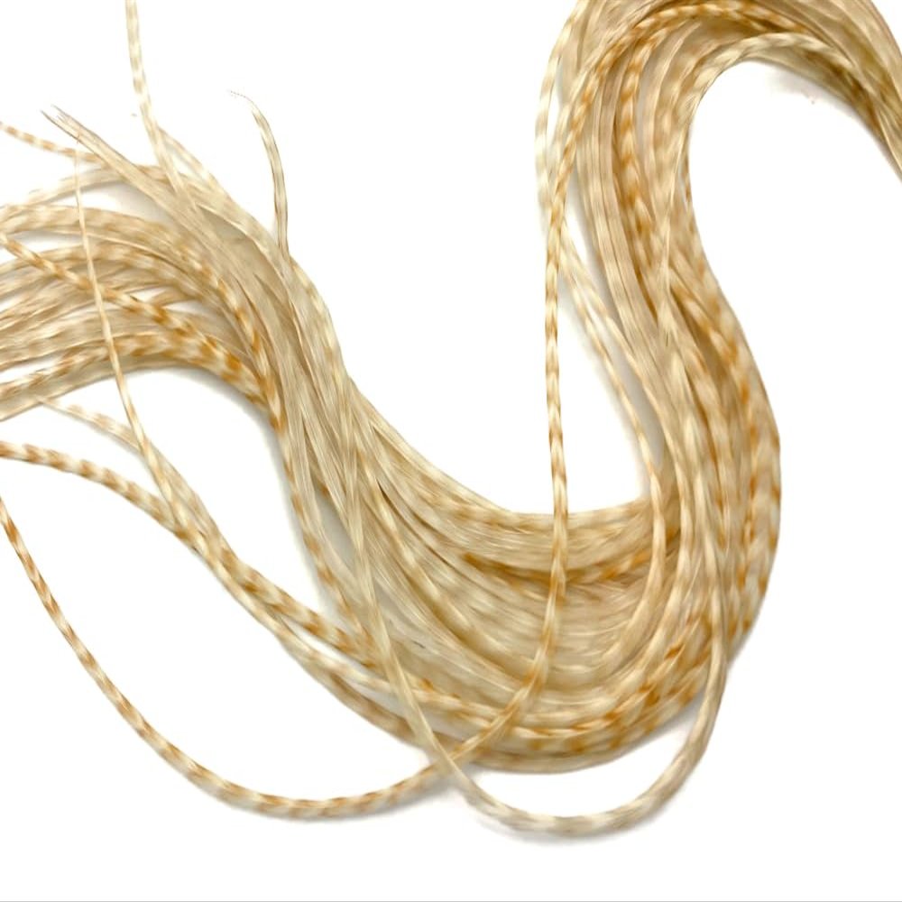 10 Pieces - Bleached Grizzly Thin Long Whiting Farm Rooster Saddle Hair Extension Feathers Craft Supply Fly Tying Summer | Moonlight Feather
