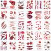 30 Sheets Halloween Scar Temporary Tattoos, Bleeding Wound Scar Blood Sticker for Party Cosplay Costume Zombie Makeup Prank Props Dance Theme Party Decorations for Adult and Kids gift view 1