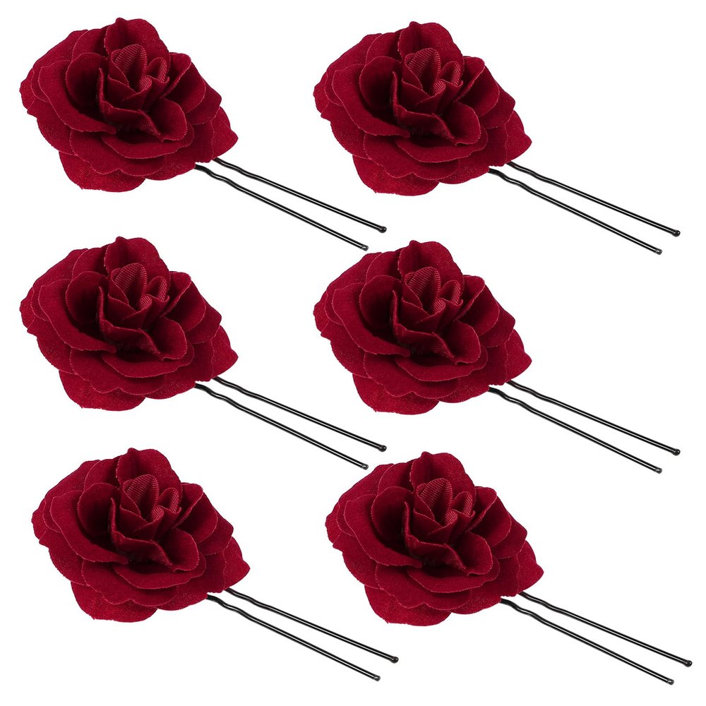 Beaupretty Wedding Hair Pins Rhinestone 6pcs Rose Floral Hairpin Set Bridal Hair Accessories