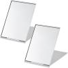 Blulu 2 Pieces Mini Portable Folding Mirrors for Purse, Ultra Slim Pocket Makeup Travel Aluminum Shell Compact Cosmetic Mirrors for Makeup Palette(4.5 x 3.1 Inches) view 1