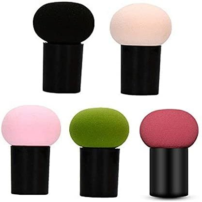 5 Pcs Beauty Flawless Makeup Foundation Puff Mushroom head Sponge Dry Wet Dual-use Foundation Makeup Tool