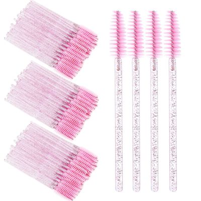 ZYIGYI 300 Pcs Disposable Mascara Wands, Pink Spoolies Eyelash/Eyebrow Brush for Eye Lash Extension