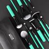 Moda Pro Full Face 13pc Aqua Makeup Brush Kit  Professional Brush Set for Face & Eyes with Travel Case view 2
