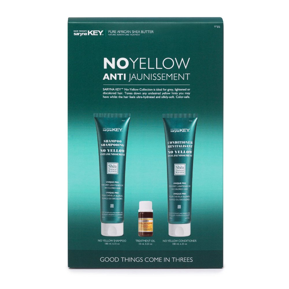 Saryna Key No Yellow Trio Shampoo, Conditioner, Oil Shea Butter