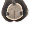 13x15 CM Remy Hair Mono Base Topper For Women With Thinning Hair Hand Made Toupee with Clips Straight Bigger Part Quality (Natural Black, 14 inches) view 4