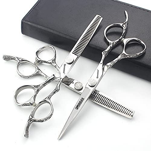 6 inch professional hairdressing scissors set, exquisite rose pattern, hair stylist special scissors styling tool, stainless steel multifunctional hairdressing set