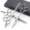 6 inch professional hairdressing scissors set, exquisite rose pattern, hair stylist special scissors styling tool, stainless steel multifunctional hairdressing set view 1