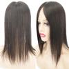 13x15 CM Straight Brazilian Remy Human Hair Topper Hand Tied Hairpiece With 1 CM PU Around Silk Base Hair Topper For Women (Dark Brown, 12 inches) view 4