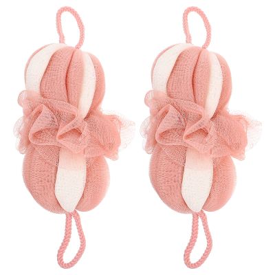 2Pcs Long Bath Loofahs Bath Sponge Pouf Loofahs Stretchable Braided Bath Shower Sponge Ball for Bath