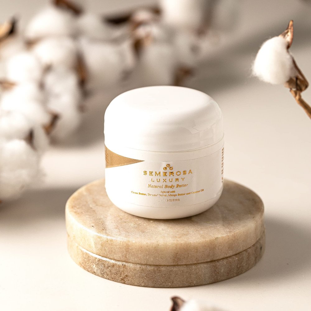 Body Butter, SEMEROSA, 100% Natural & Handmade, Vegan, Soften the skin and reduce the appearance of blemishes, Main ingredients -- Cocoa Butter, Shea Butter, Mango Butter, Tucuma Butter, Coconut Oil, Sweet Almond Oil, Evening Primrose Oil, Grapeseed