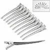 LEGORATE Alloy Steel Hair Section Dividing Clip For Hairdressing Styling Accessories, For Unisex Hair Clip Steel Silver Section Pins (Set of 12 Pieces) (Hair Section Clip) view 2