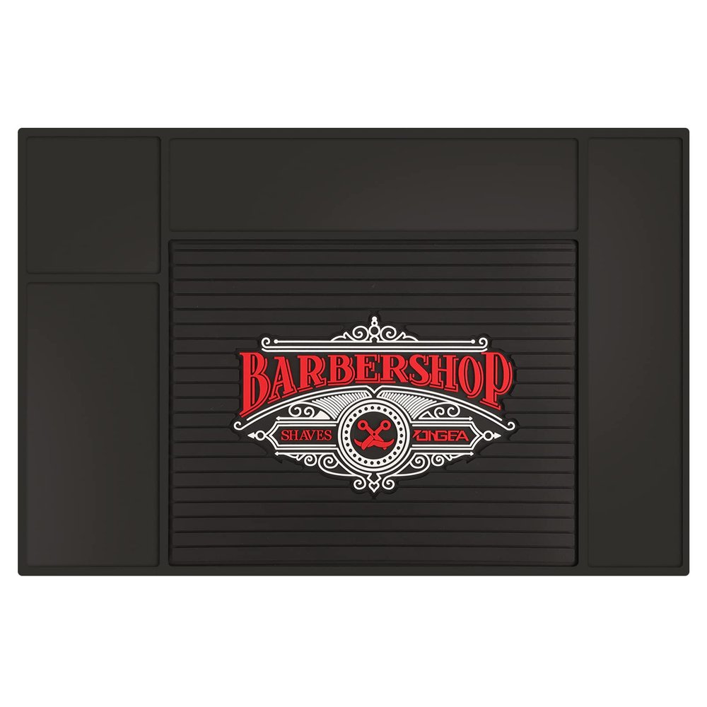 Black Barber Station Mat, Segbeauty 17.711.8 inch Barber Tool Mat, Flexible PVC Nonslip Material for Salon Styling Station Work Station Salon Tools Barber Shop Demand