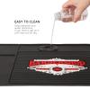 Black Barber Station Mat, Segbeauty 17.711.8 inch Barber Tool Mat, Flexible PVC Nonslip Material for Salon Styling Station Work Station Salon Tools Barber Shop Demand view 4