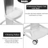 Beauty Salon Trolley Cart, 3-Layer Lab Cart, Aluminum Alloy Hair Salon Mobile Cart, 33lbs Load Capacity, Wheel Spa Cart Esthetician Cart Beauty Equipment Holder Stand (White) view 3