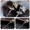 Beaupretty 2pcs Vintage Floral Hair Sticks Elegant Hairpins Flower Design for Retro Charm for Special Occasions and Daily Wear Lightweight and Comfortable Hair Accessories view 4