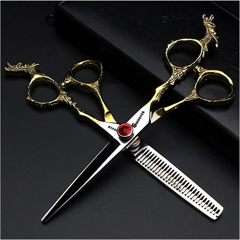 Hair cutting shears Hairdressing Scissors Set, 6 Inches, Stainless Steel, Non-slip, Wear-resistant, Barber Scissors, Multi-purpose Scissors For Senior Hairdressing Salon BY KKZY