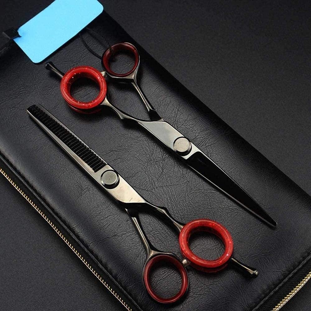 Hair Cutting Scissors, Haircut Scissors Hair Cutting Scissors Professional Hairdressing Scissors Thinning Sharp Blades Humanized Design Rubber Insert in Loops for Comfortable Use Suits 6INCH BY KKZY