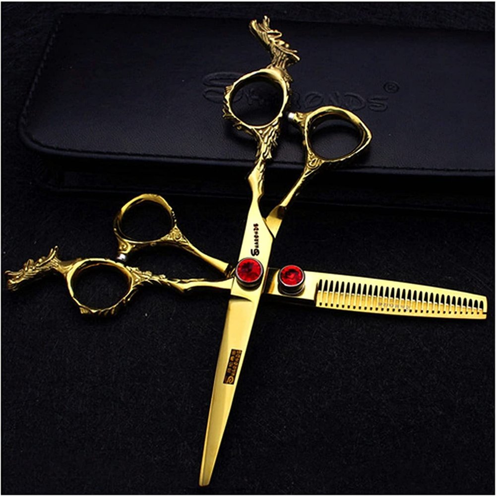 Hair cutting shears Hairdressing Scissors Set, 6 Inches, Stainless Steel, Non-slip, Wear-resistant, Barber Scissors, Multi-purpose Scissors For Senior Hairdressing Salon BY KKZY