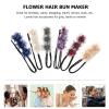 6pcs Hair Dryer Flower Hair Bun Maker Hair Accessory Flower Headdress Hairstyle Bun Maker Donut Ponytail Stick Girls Headdress Floral Hair Bun Maker Hair Bun Ribbon Women Headdress view 2