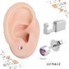 2Pcs Disposable Sterile Unit Ear Nose Stud Piercing Gun Piercer Tool Machine (4mm 222 Pink CZ) view 2