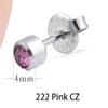 2Pcs Disposable Sterile Unit Ear Nose Stud Piercing Gun Piercer Tool Machine (4mm 222 Pink CZ) view 3