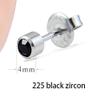 2Pcs Disposable Sterile Unit Ear Nose Stud Piercing Gun Piercer Tool Machine (4mm 225 Black Zircon) view 3