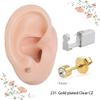 2Pcs Disposable Sterile Unit Ear Nose Stud Piercing Gun Piercer Tool Machine (4mm 231 Gold Plated Clear CZ) view 2