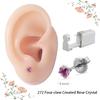 2Pcs Disposable Sterile Unit Ear Nose Stud Piercing Gun Piercer Tool Machine (4mm 272 Four-claw Created Rose Crystal) view 2