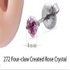 2Pcs Disposable Sterile Unit Ear Nose Stud Piercing Gun Piercer Tool Machine (4mm 272 Four-claw Created Rose Crystal) view 3