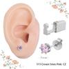2Pcs Disposable Sterile Unit Ear Nose Stud Piercing Gun Piercer Tool Machine (5mm 515 Crown Pink CZ) view 2
